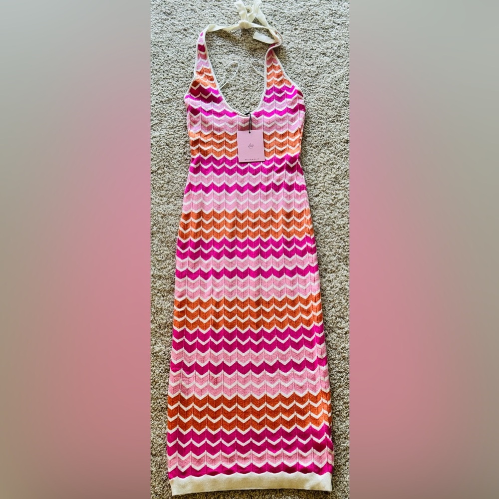 Hello Molly Pink Chevron Sheath Dress Casual